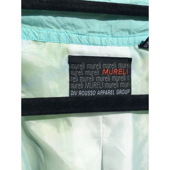 Vtg Mureli silk jacket size medium m green tropical track suit 1980s windbreaker - Picture 6 of 12